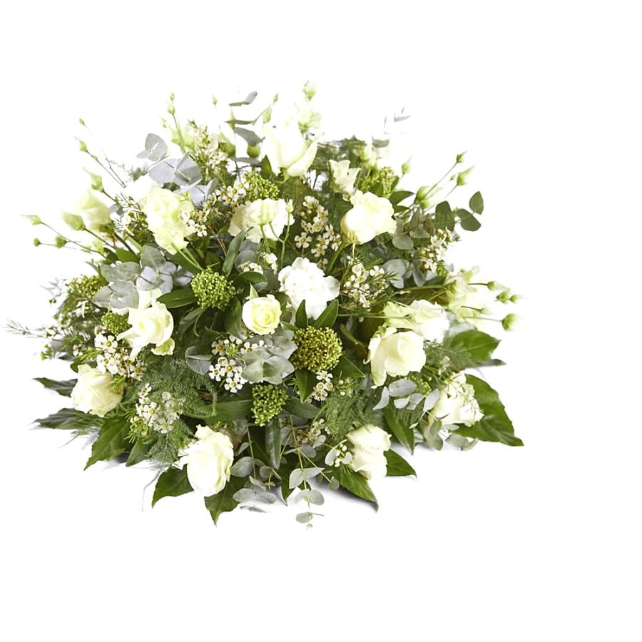 Afscheidsbloemen - wit - biedermeier