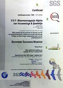 Alpina is Duurzame Bloemist - Niveau Goud